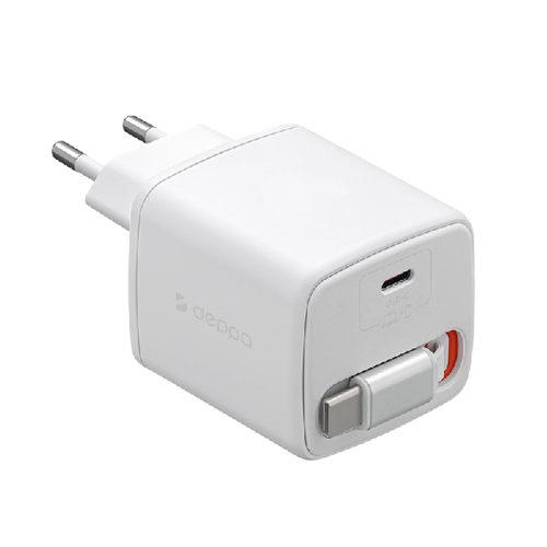 СЗУ Deppa 2 x Type-C PD 3.0 QC 4.0 45W Gan White (11479) фото 