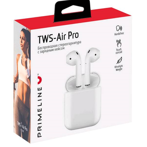 Bluetooth стереогарнитура Deppa Prime Line TWS-Air Pro BT5.0 с кейсом White фото 