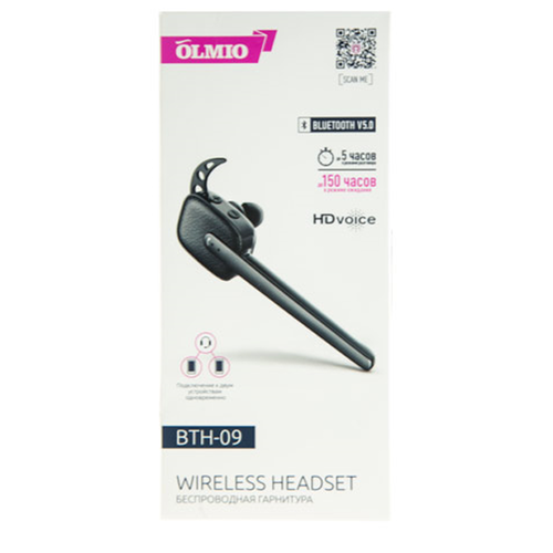 Bluetooth моногарнитура Olmio BTH-09 Black фото 